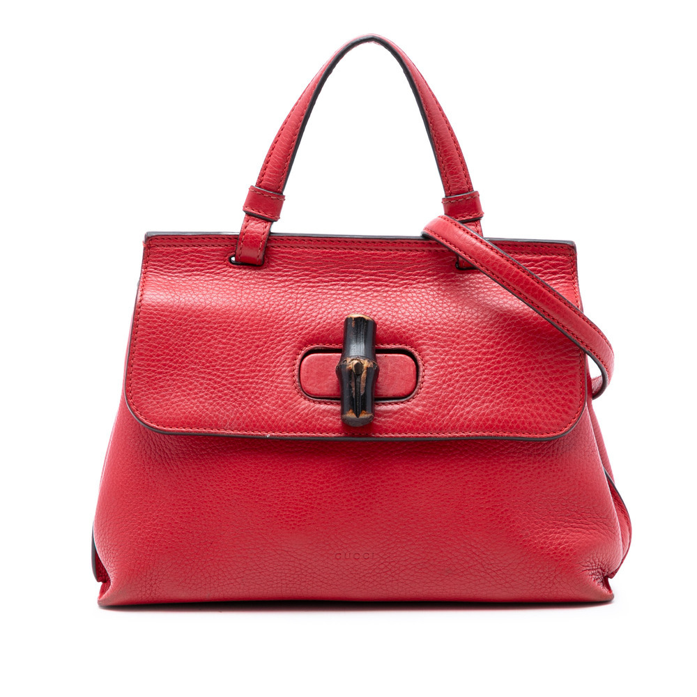 Pre-Loved Gucci Small Calfskin Bamboo Daily Satchel